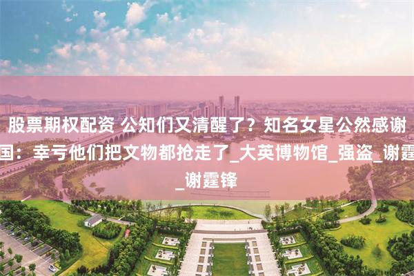 股票期权配资 公知们又清醒了？知名女星公然感谢英国：幸亏他们把文物都抢走了_大英博物馆_强盗_谢霆锋