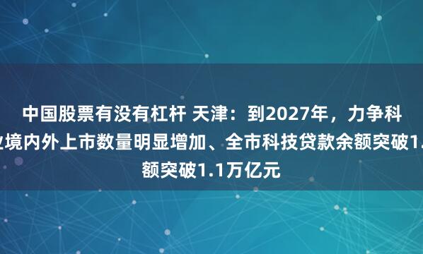中国股票有没有杠杆 天津：到2027年，力争科技型企业境内外上市数量明显增加、全市科技贷款余额突破1.1万亿元