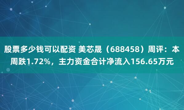 股票多少钱可以配资 美芯晟（688458）周评：本周跌1.72%，主力资金合计净流入156.65万元
