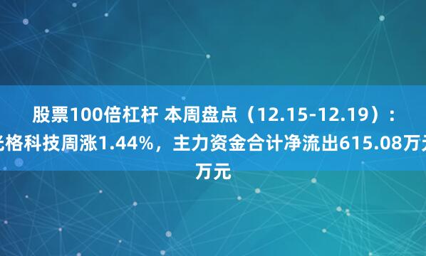 股票100倍杠杆 本周盘点（12.15-12.19）：光格科技周涨1.44%，主力资金合计净流出615.08万元